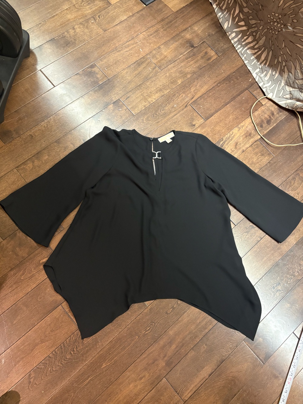 MICHAEL Michael Kors Keyhole Ring Tunic Blouse (Black, Size XS)
